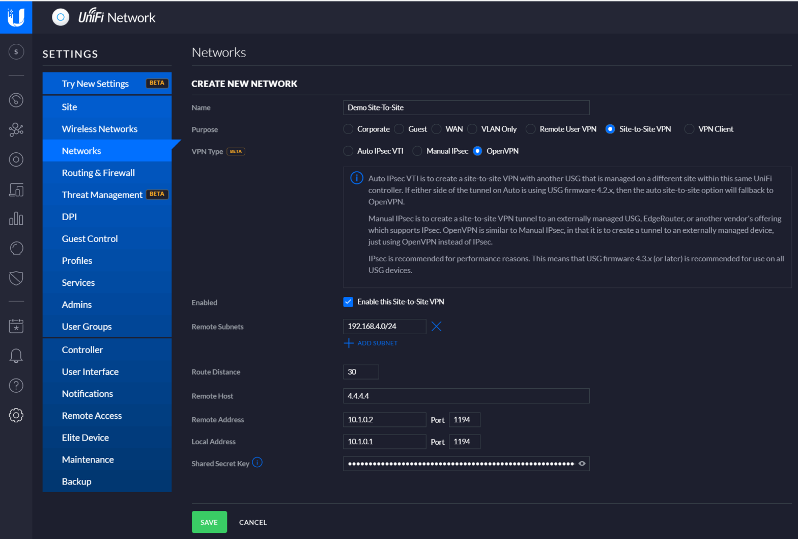 Tutorial: Setup Site-To-Site VPN with OpenVPN, Unifi Security Gateway ...